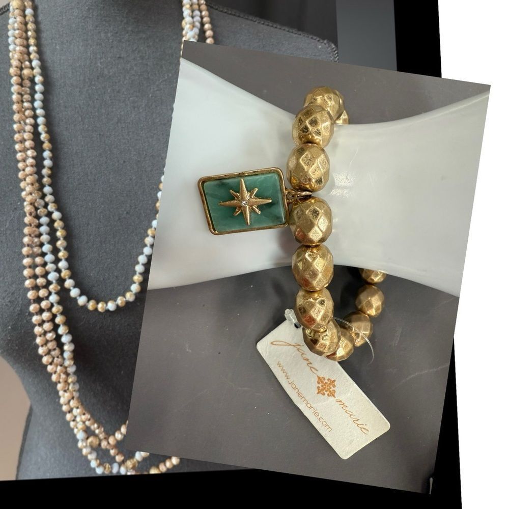 JM Jane Marie COLLECTION long beaded necklaces and‎ bracelet 3 piece set